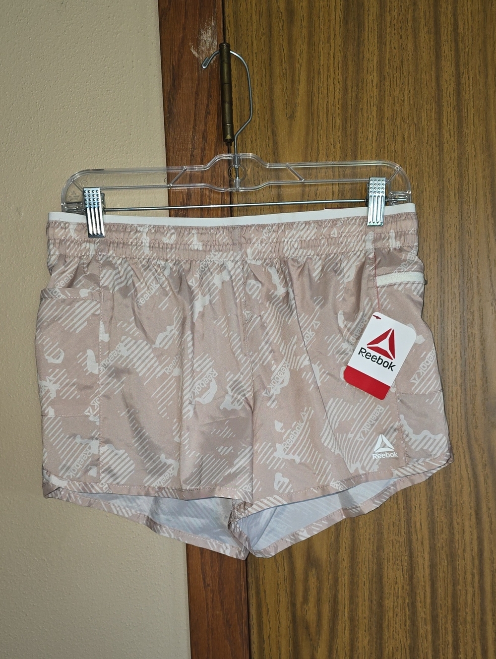 Reebok Women's Tan Printed Athletic Shorts